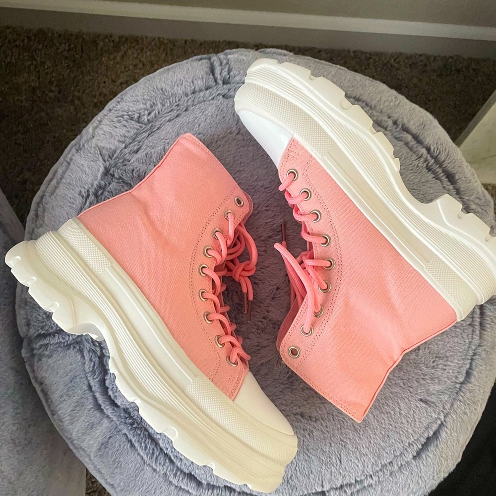 Pink Combat Boots